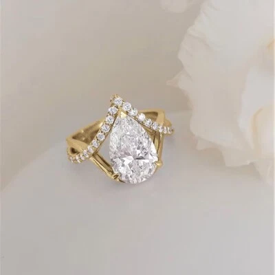 RARE 5.00 Ct  White Treated Diamond Solitaire Ring In 925 Silver. Certified - Image 1 of 4