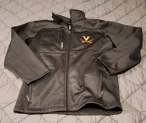 UVA Virginia Cavaliers Full Zip Jacket  Size 10/12 Medium GEN2 Gray 100% Polyest Cover