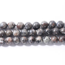 Natural Flame Stone Beads Yooperlite Round Loose Beads for Jewelry Making DIY