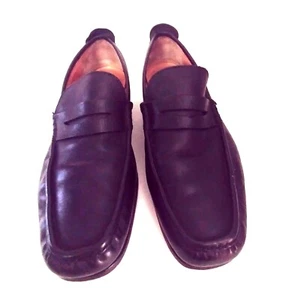 Grenson Mens Penny Loafers Shoes Black UK 9 US 9.5 Hand Made Hand Sewn England - Picture 1 of 8