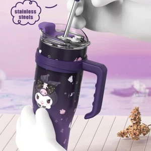 Kawaii Kuromi 1200ml Thermos Tumbler Stainless Steel Coffee and Water Cup - Picture 1 of 2