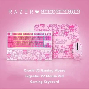 Razer x Sanrio Hello Kitty Orochi V2 Gaming Mouse&Mechanical Keyboard+Mouse Pad - Picture 1 of 20
