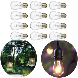 12/24/36 Pack E27 Screw Base S14 11W Dimmable Filament Incandescent Light Bulbs - Picture 1 of 12