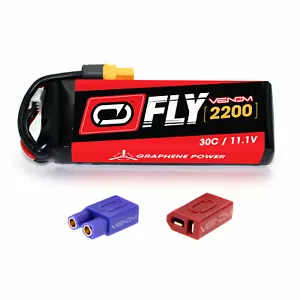 Venom 30C 3S 2200mAh 11.1V Grafene LiPo Batteria con Spina Universale - Foto 1 di 3