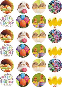 24X PASQUA PRETAGLIATA, CARTA WAFER COMMESTIBILE, CUPCAKE, CAKE TOPPERS 1509 - Foto 1 di 1