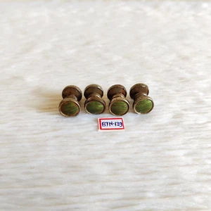 Vintage Metal Cufflinks Green Shade Buttons Decorative Collectible 4Pcs BT139 - Picture 1 of 8