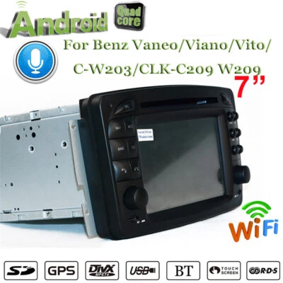 Android Car Radio for Benz Vaneo Viano Vito C-W203 CLK-C209 W209 G-W463 FM/AM BT - Image 1 of 4