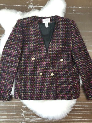 Chaqueta de tweed de lana/mohair Lord & Taylor para mujer carrera dinero antiguo abuela  Foto 1 de 4