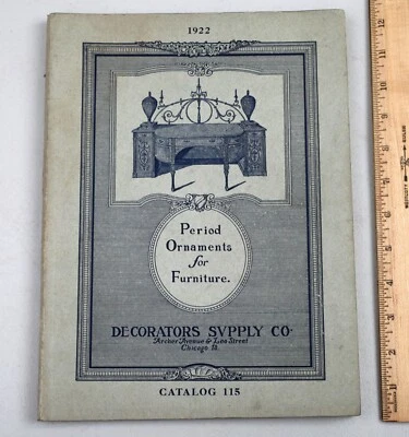 Catálogo de adornos de madera de época para muebles Decorators Supply Co. 1922 Foto 1 de 4