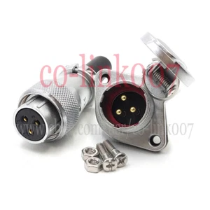WEIPU WS20 Connettore industriale 3 pin presa spina aviazione, adattatore montaggio flangia - Foto 1 di 7