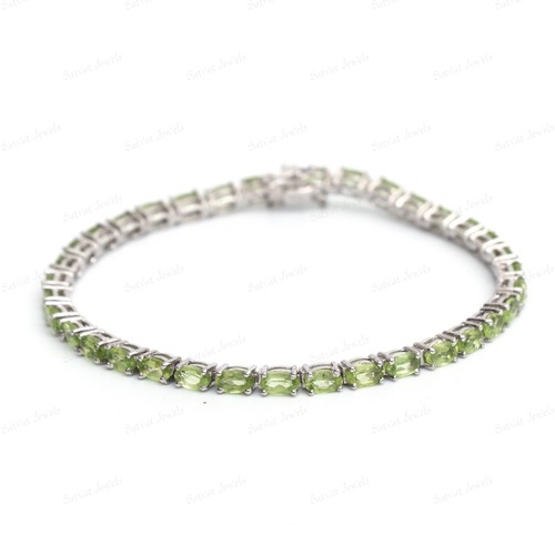 VALENTINO Bracciale Cristallo Guarigione Argento Sterling 925 Peridoto Naturale Gioielli Damigella