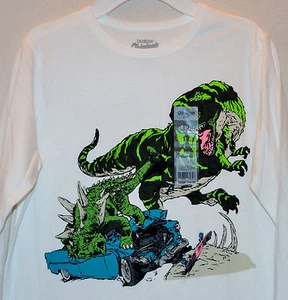 NWT ☀OSHKOSH☀ Sz 8 DINOSAUR t-shirt  LONG SLEEVE New   Boys - Picture 1 of 3