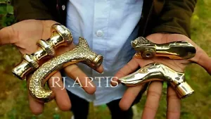 Set OF 4 PCs Solid Brass Designer Heavy Top Head Handle For Walking Cane /Stick - Picture 1 of 3
