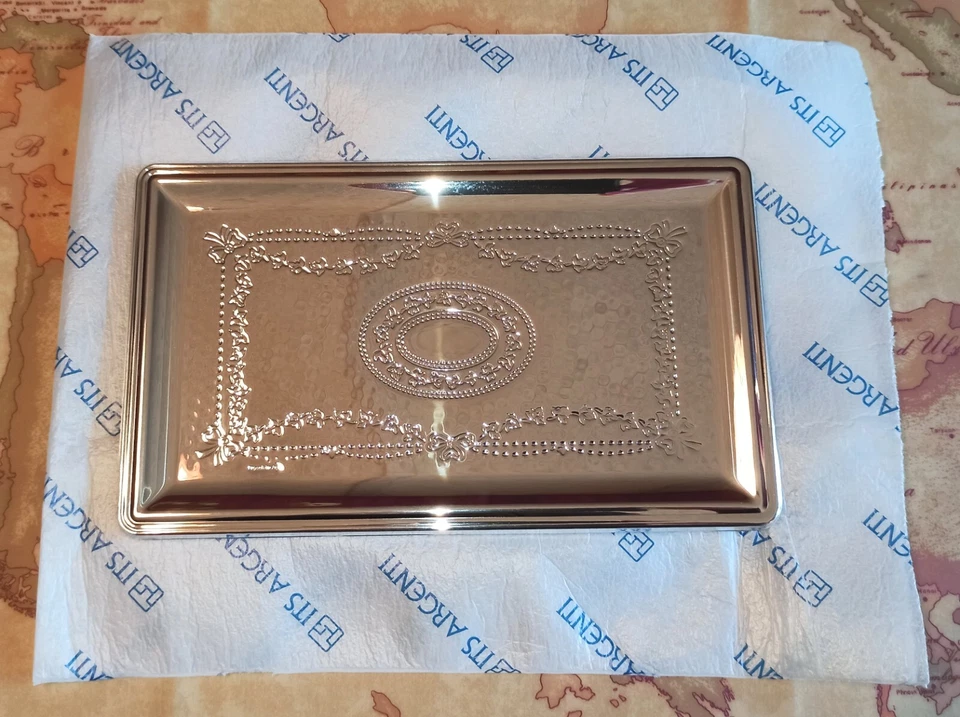 ITS ARGENTI HOMELINE - Vassoio Piccolo cm 25 x 15 con Lamina di Argento - Immagine 1 di 4