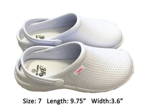 Medical Nursing Womens Ultralite Clogs W/Heel Strap Light Shoes White 7 - Picture 1 of 2
