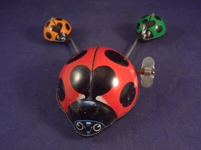 Ancien jouet animé tôle famille coccinelles mécanique Japan YONE années 60 - Photo 1/4