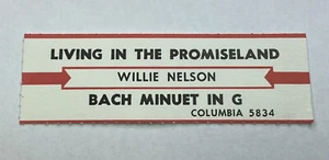 Willie Nelson - Leben im gelobten Land / Bach Menuett in G 5834 Titelstreifen - Bild 1 von 1