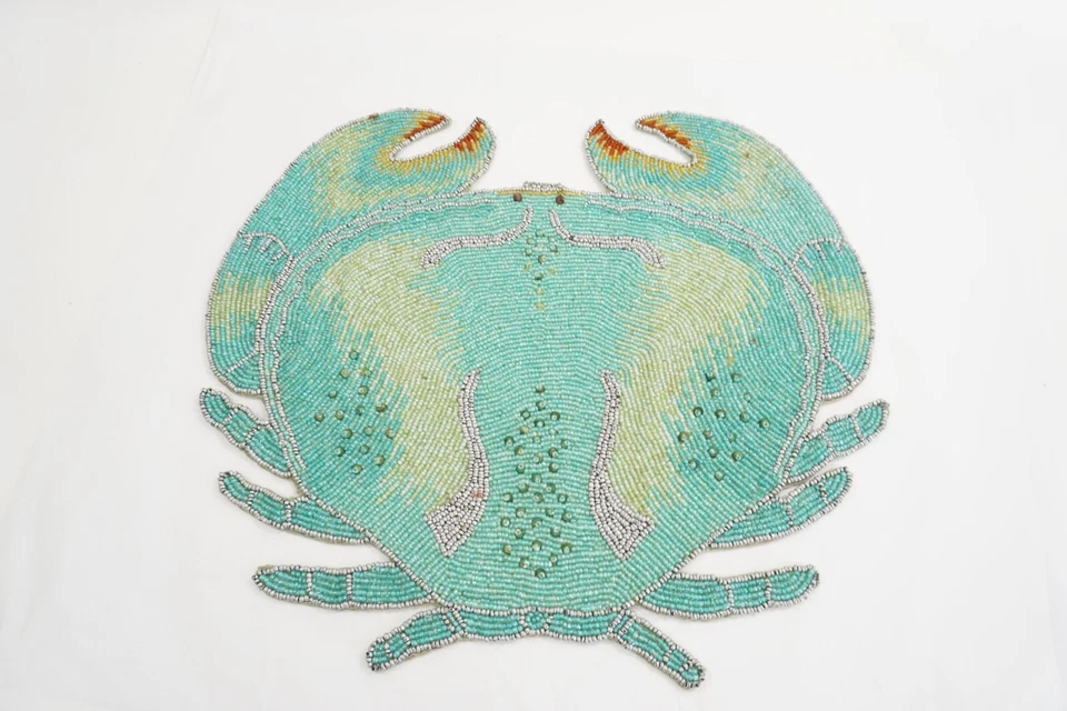 Centro de mesa mantel individual de cena cangrejo con cuentas a mano Kim Seybert Foto 1 de 4