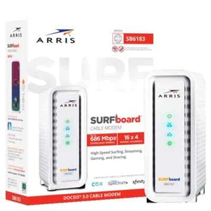OBN ARRIS SurfBoard SB6183 686 Mbps Kabelmodem, weiß - GETESTET KOSTENLOSER VERSAND - Bild 1 von 5