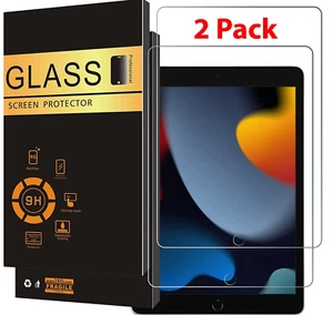 (2-Pack) HD Clear Tempered Glass Screen Protector For iPad 10.2 7th 8th 9th Gen - Picture 1 of 5