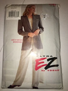 DAMEN UNGESCHNITTEN VOGUE 8896 SCHNITTMUSTER BLAZER JACKE HOSE ANZUG MANTEL GRÖSSE 20-24 - Bild 1 von 3