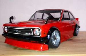 NISSAN Sunny Coupe GX-5 B110 RC Car Body Only 1:10 Red All Painted ABC Hobby - Picture 1 of 7