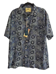 Bamboo Dreaming Kingston Grange Shirt Men XL Geometric Mina Mina Dreaming Blue - Picture 1 of 6