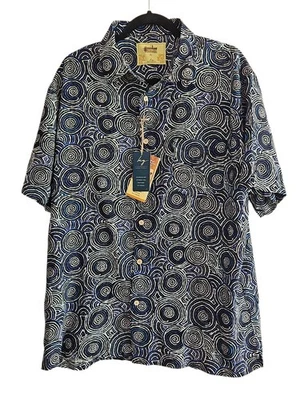 Camisa Bamboo Dreaming Kingston Grange Hombres XL Geométrica Mina Mina Dreaming Azul Foto 1 de 4