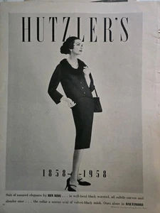1960 Traje Ben Reig para mujer Hutzler's Baltimore tienda anuncio de moda vintage  - Imagen 1 de 1