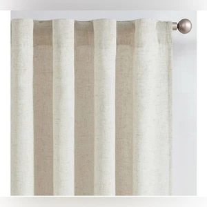 NUEVO 2 Paneles Beige Forrado Mezcla Lino Cortinas Tratamiento Ventana Natural 50W x 96L - Imagen 1 de 9