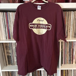 Vintage Style Capitol Records Maroon T Shirt - 2XL. - Picture 1 of 1