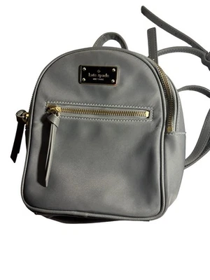 Kate Spade New York Gray Nylon Mini Backpack Bag Travel Purse - Image 1 of 4
