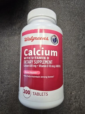 Walgreens Calcium with Vitamin D3 Bone Health 600mg 200 Tablets - Image 1 of 3