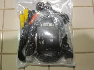 Mini HDMI to Composite CVBS RCA AV Video Converter Adapter 1080p with Cables - Image 1 of 4