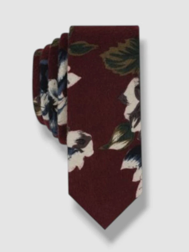Corbata ajustada floral Leisher roja original Penguin para hombre 57 x 2,25 Foto 1 de 1