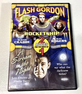 Double Feature DVD Flash Gordon Rocketship Lon Chaney Jr. A scream In The Night - Picture 1 of 4