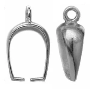 5 PEQUEÑOS FIANZAS COLGANTES SIMPLES DE PLATA DE LEY 925 CON ANILLO, 10 X 3 MM - Imagen 1 de 3