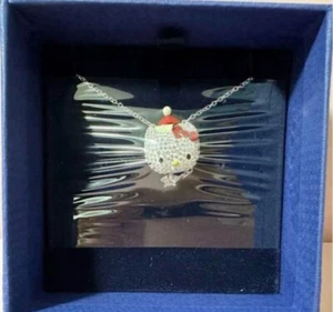 Swarovski × Fledermaus Hello Kitty Kawaii Silber Kätzchen Anhänger Halskette ... - Bild 1 von 2