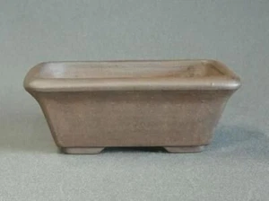 Japanese Bonsai Pot Tokoname REIHO 6.1"(15.4cm) Brown Unglazed Rectangle G651 - Picture 1 of 4