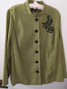 Neu ohne Etikett Kleiderschrank eine grüne Jacke schwarz Stickerei 24W - Bild 1 von 6