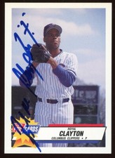 1993 Columbus Clippers ROYAL CLAYTON Signed Card autograph AUTO YANKEES