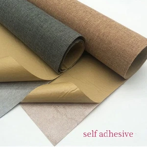 Self Adhesive Linen Fabric Wallpaper DIY Material Furniture Upholstery 45X100cm - Picture 1 of 26