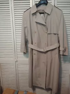 MISTY HABOR WOMEN'S TAN ZIP LINING TRENCHCOAT RAINCOAT SIZE 16 - Picture 1 of 5