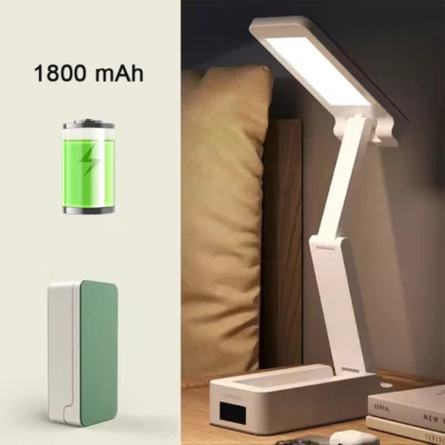 Portable Foldable Lamp with Clock USB Charging Type Fold LED Desk Lamp Energy Sa - Image 1 of 4