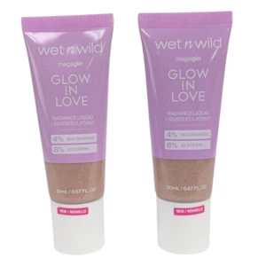 2 x Wet n Wild Mega Glo Liquid Highlighter Vegan & Cruelty-Free - Glow In Love - Picture 1 of 3