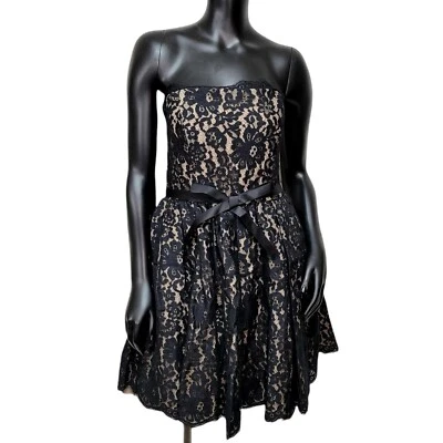 Neiman Marcus X Robert Rodriguez X Target Size 8 Black Lace Strapless Prom Dress - Image 1 of 4