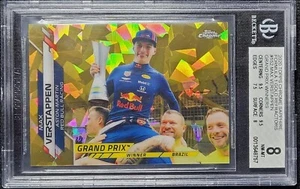 2020 Topps Chrome F1 #152 #/50 Sapphire Gold Refractor Max Verstappen RC BGS 8 - Picture 1 of 3