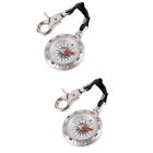  Set of 2 Compass Keychain Easy-to-read Outdoor Pocket Wallet