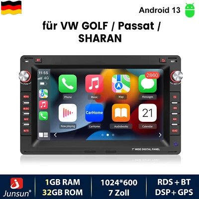CarPlay Autoradio Für VW Polo 9N Golf 4 Passat B5 T5 Android13 GPS Navi SWC WIFI - Bild 1 von 4