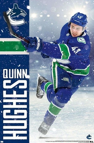 Quinn Hughes SUPER-D Vancouver Canucks Official NHL Hockey 22x34 Wall POSTER Cover